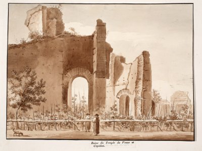 Ruin of the Temple of Venus and Cupid, 1833 by Agostino Tofanelli